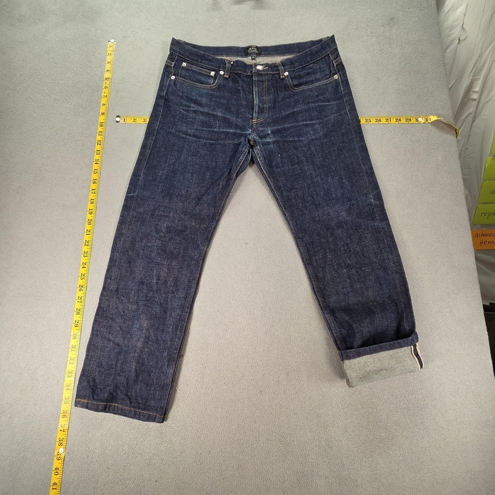 A.P.C. Jeans Mens Blue Raw Denim Slim‎ Straight Petit Standard Fits 31x26
